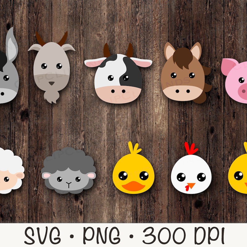 Cute Farm Animals Svg - Etsy