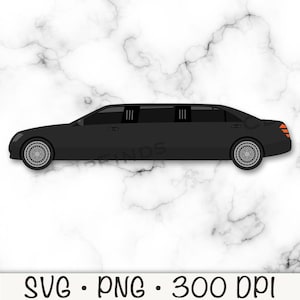 Clipart limousine, limousine nera, limousine PNG, limousine SVG, limousine nera formale, sovrapposizione limousine, ballo di fine anno, matrimonio, addio al celibato, file digitale