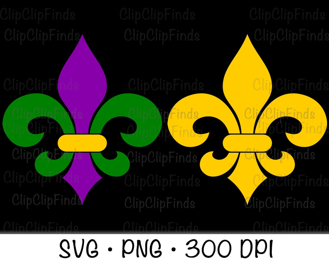Mardi Gras Fleur De Lis SVG Vector Cut File and PNG - Etsy