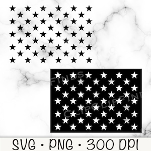 50 Estrelas da Bandeira dos EUA SVG, 50 Estrelas da Bandeira Americana PNG, Estrelas dos Estados Unidos, Estrelas da União, Estêncil, Silhueta, Sublimação, Arquivo de Download Digital