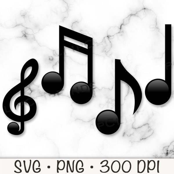 Musical Notes SVG, Vector Cut Files, Musical Notes PNG, Transparent Background, Musical Notes Clip Art, Symbols, Instant Digital Download