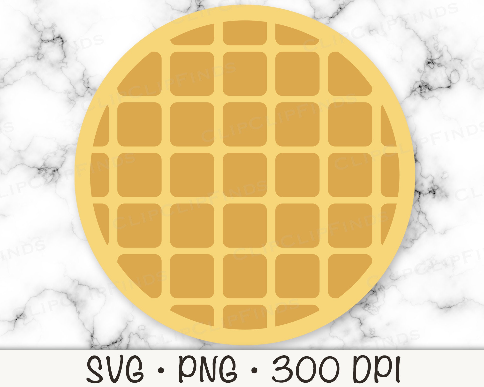 Waffle SVG Round Waffle Simple Flat Waffle PNG Waffle Clip Etsy