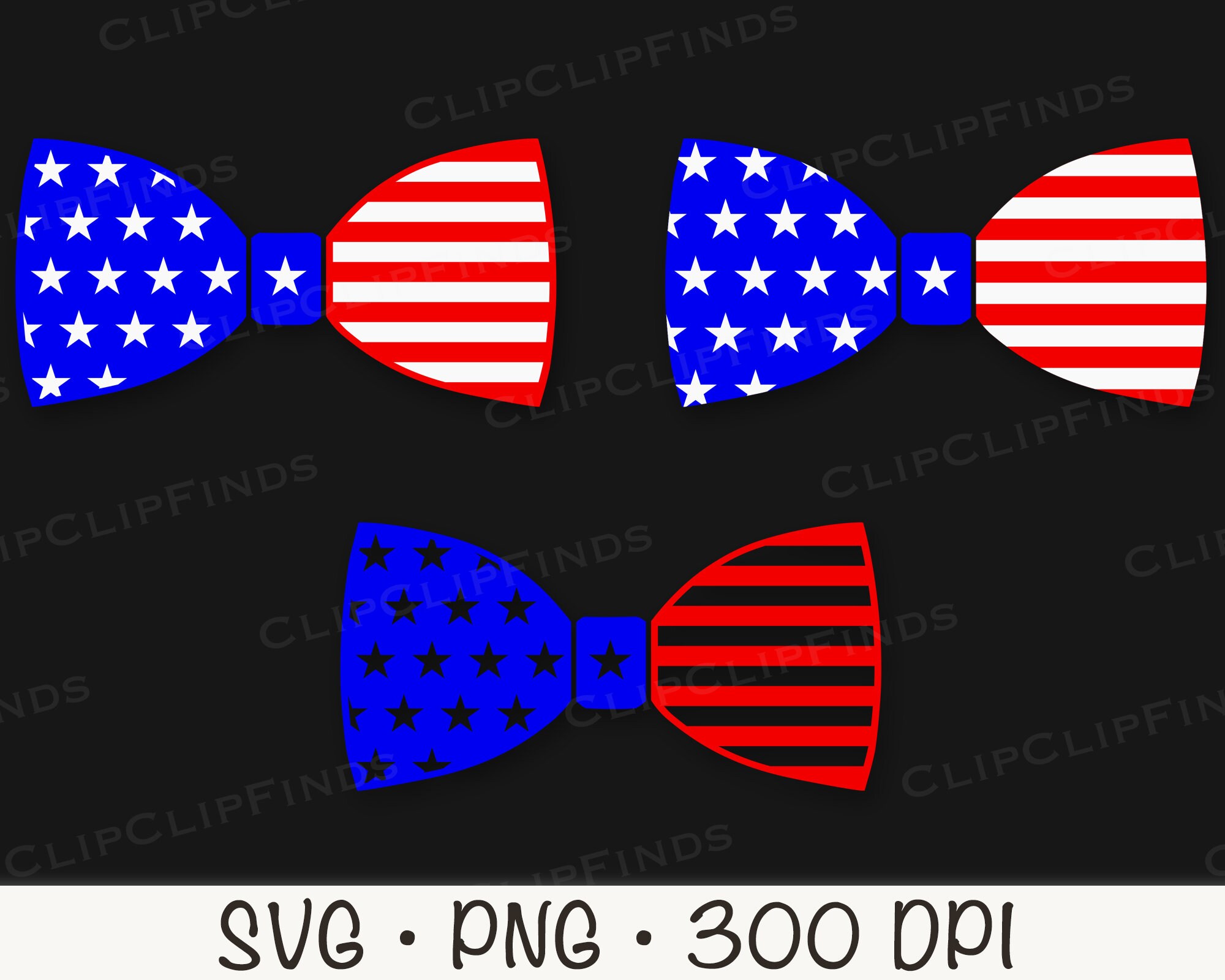American Flag Bowtie Patriotic July 4th Bowtie SVG PNG - Etsy