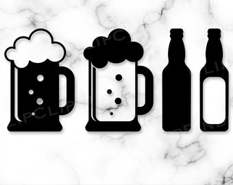 Bière SVG, SVG de chope de bière, bouteille de bière SVG, Png de bière, des cliparts bière, Silhouette de bière, contour de la bière, Santé, téléchargement numérique