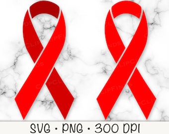 Red Ribbon SVG: Layered Ribbon Clipart (Digital Download)
