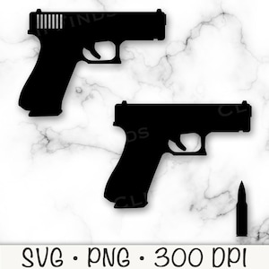 Gun SVG, Handgun PNG, Gun Silhouette, Bullet SVG, Bullet Png, Us 45 Caliver, Cold 1911 Pistol, Springfield Armory Ronin, Digital Download