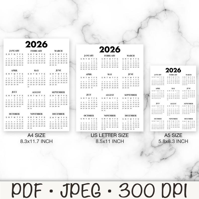 Fancy 2026 Calendar - Etsy