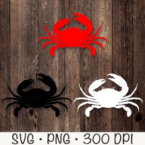 Crab SVG Vector Cut File and PNG Transparent Background, Digital Download File