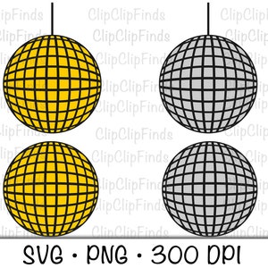 Discokugel SVG, Bundle, groovy, Discokugel PNG transparenten Hintergrund, Sublimation, Discokugel Clip Art, sofortiger digitaler Download
