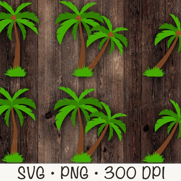 Coconut Palm Tree, SVG PNG, Instant Digital Download