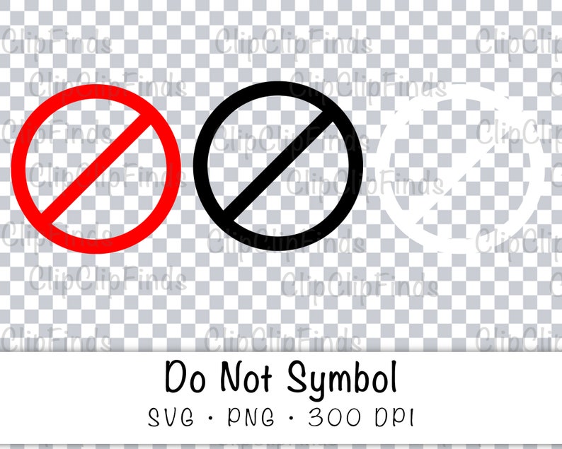 Do Not Symbol Red Black and White Bundle SVG Vector Cut File Etsy