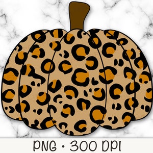 Leopard Animal Print Pumpkin, PNG Transparent Background, Clipart, Sublimation, Instant Digital Download