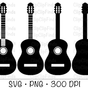 Gitaar SVG, gitaar PNG, gitaar silhouet, instant digitale download