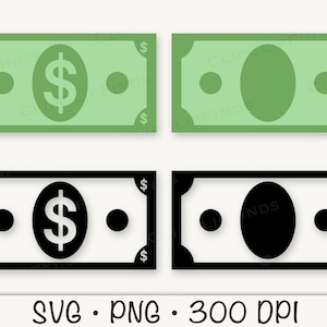 Money, Bill, Cash, Money Outline, Dinero, SVG Vector Cut File and PNG Transparent Background, Clip Art, Instant Digital Download image 4