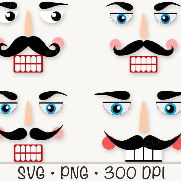 Nutcracker Faces, Nutcracker Face, Nutcracker SVG PNG, Sublimation, Instant Digital Download