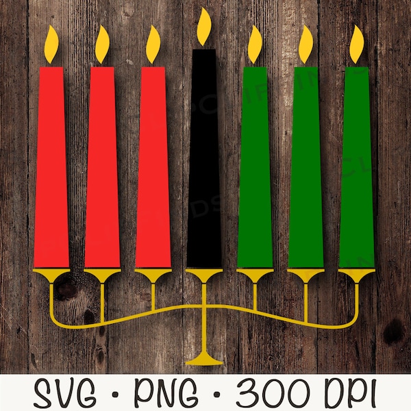 Kwanzaa Kinara, SVG Vector Cut File and PNG Transparent Background, Clip Art, Instant Digital Download