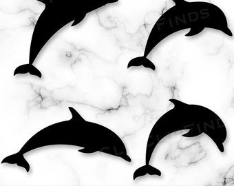 Dauphins SVG, dauphins PNG, Silhouette de dauphins, dauphins sautant, clipart dauphins, dauphins Bundle Pack, téléchargement numérique