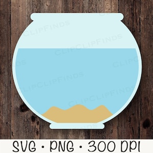 Vissenkom SVG, vissenkom PNG, ronde vissenkom clipart, lege vissenkom, digitale download