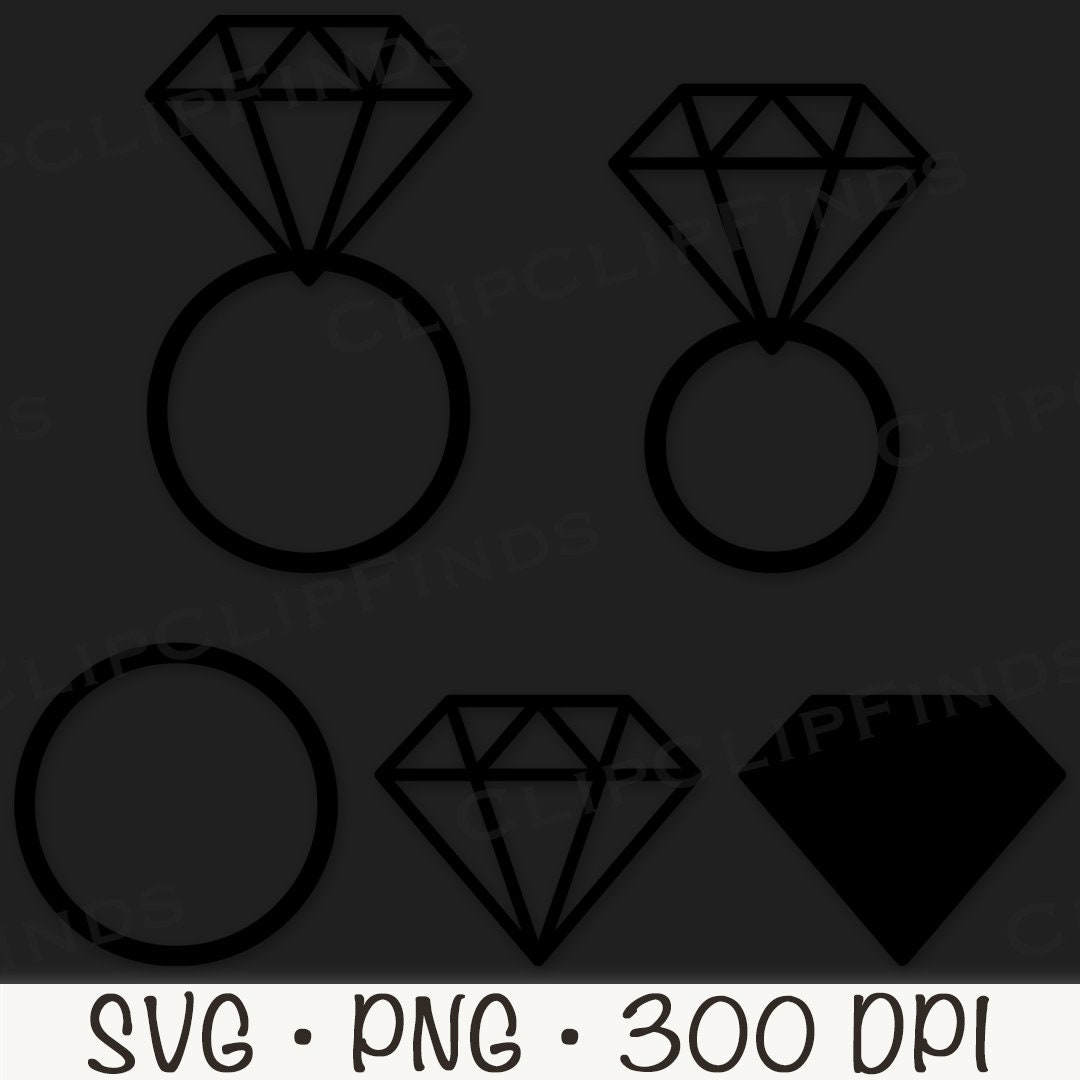 Diamond Ring SVG, Engagement Ring PNG, Wedding Ring Svg, Wedding Band ...