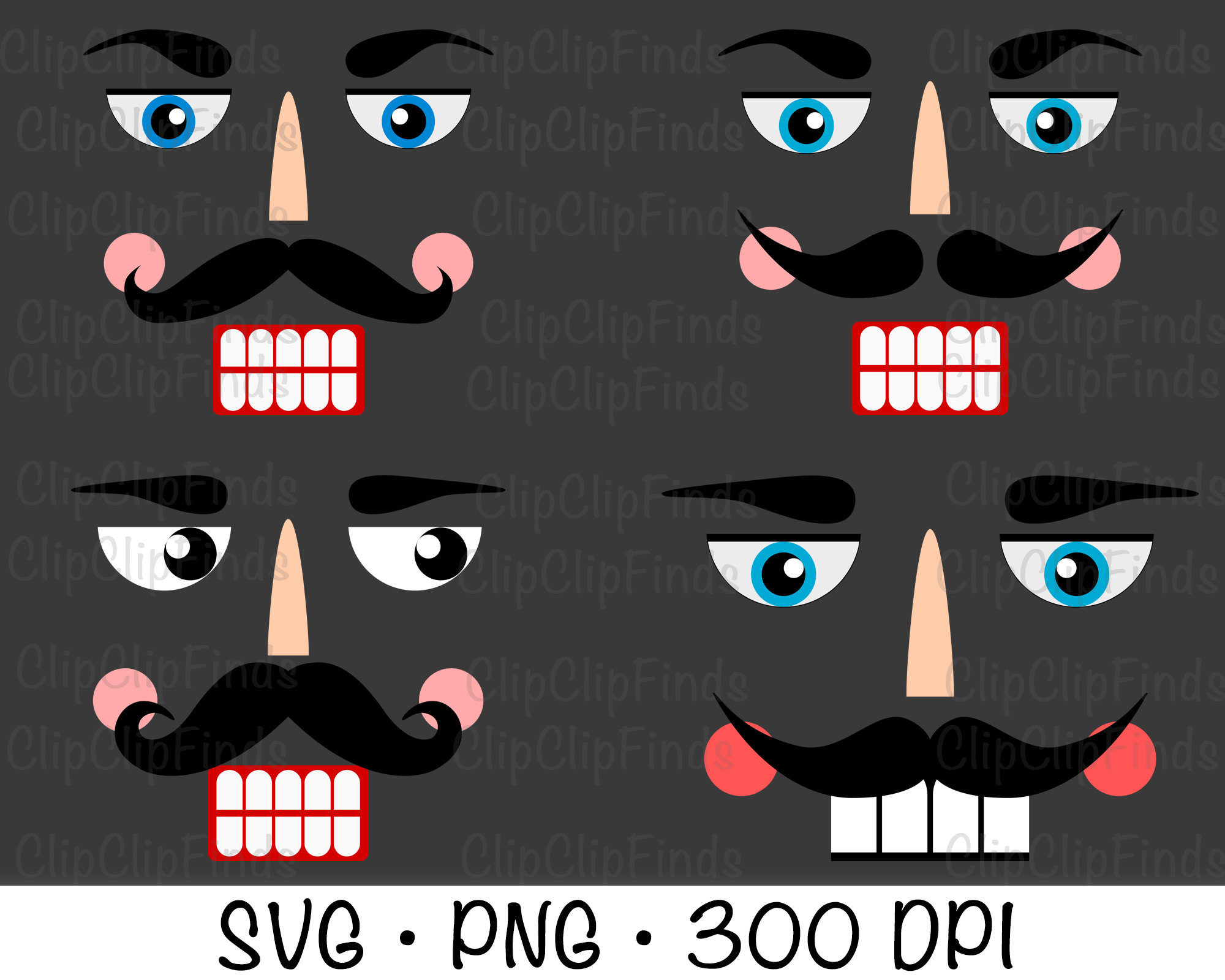 Nutcracker Faces Nutcracker Face Nutcracker SVG PNG - Etsy