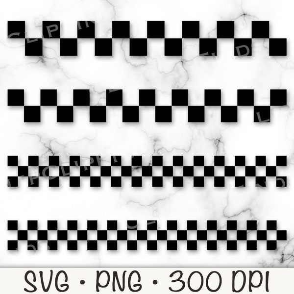 Checkerboard Pattern Borders SVG, PNG, Transparent Background, Frame, Instant Digital Download