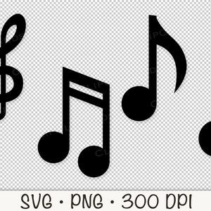 Musical Notes SVG, Vector Cut Files, Musical Notes PNG, Transparent ...