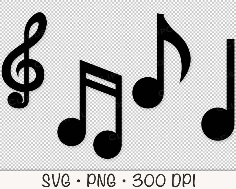 Musiknoten SVG, Vektordateien, Musiknoten PNG, transparenter Hintergrund, Musiknoten Clip Art, sofortiger digitaler Download Bild 5