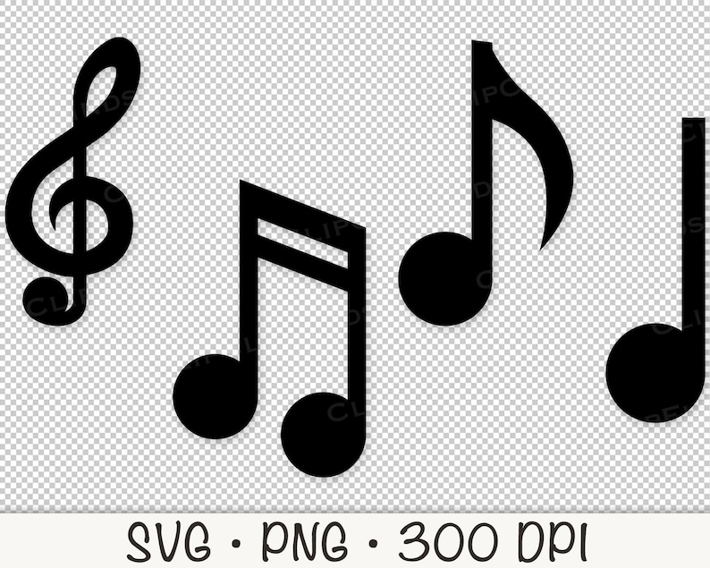 Musical Notes SVG Vector Cut Files Musical Notes PNG - Etsy