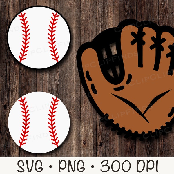 Baseball, Baseball Bat, Baseball Glove, SVG PNG, Instant Digital Download