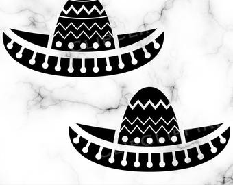 Sombrero SVG, Sombrero messicano SVG, Cappello messicano PNG, Silhouette di sombrero, Sublimazione, Tema messicano, Design per maglietta, File di download digitale