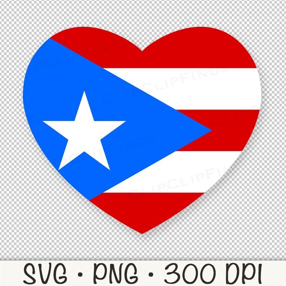 プエルトリコ国旗ハートSVG、プエルトリコ国旗ハートPNG、プエルトリコ