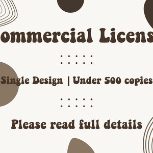 Commerciële licentie Eén ontwerp | Lees de volledige beschrijving voordat u koopt