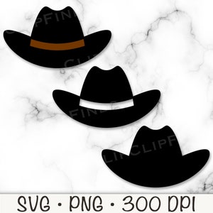Cowboyhut SVG, Cowboyhut Clipart, Cowboyhut Silhouette, Cowboyhut PNG, Western, Rodeo, digitaler Download