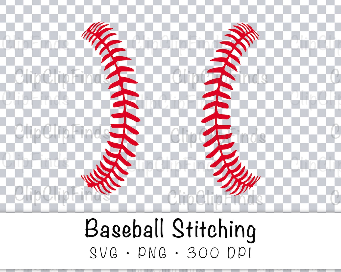 Baseball Stitching SVG and PNG Transparent Background Clip Art Etsy