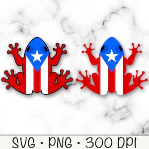 Coqui SVG, drapeau portoricain Coqui Frog PNG, Porto Rico Clip Art, téléchargement numérique instantané