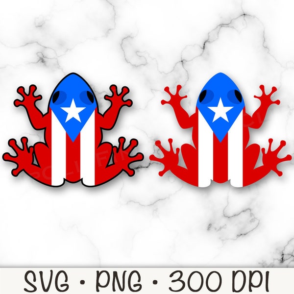 Coqui SVG, Puerto Rican Flag Coqui Frog PNG, Puerto Rico Clip Art, Instant Digital Download