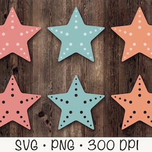 Starfish SVG, Starfish PNG, Starfish Clipart, Sea Marine Life, Sea Animals, Starfish Layered Cut File, Instant Digital Download