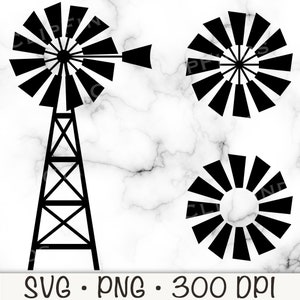Moinho de vento SVG, Moinho de vento PNG, Moinho de vento de fazenda, Silhueta de moinho de vento, Roda de moinho de vento, Rústico, Fazenda, Celeiro, Download digital