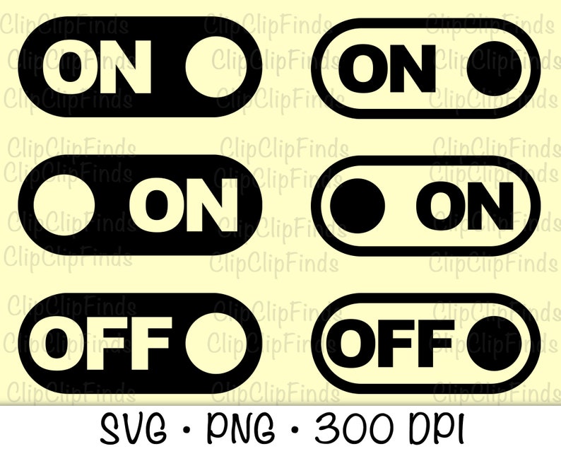 Mode on SVG Mode off SVG Toggle Switch Bundle Power on and - Etsy
