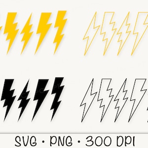 May include: Two sets of five yellow and black lightning bolt icons. The top set is filled in yellow and the bottom set is filled in black. The icons are outlined in black.