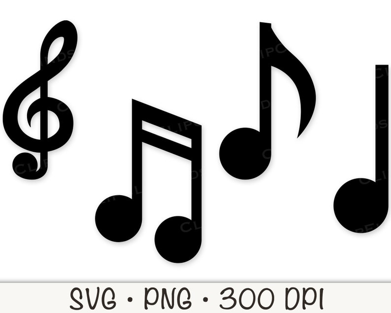 Musiknoten SVG, Vektordateien, Musiknoten PNG, transparenter Hintergrund, Musiknoten Clip Art, sofortiger digitaler Download Bild 2