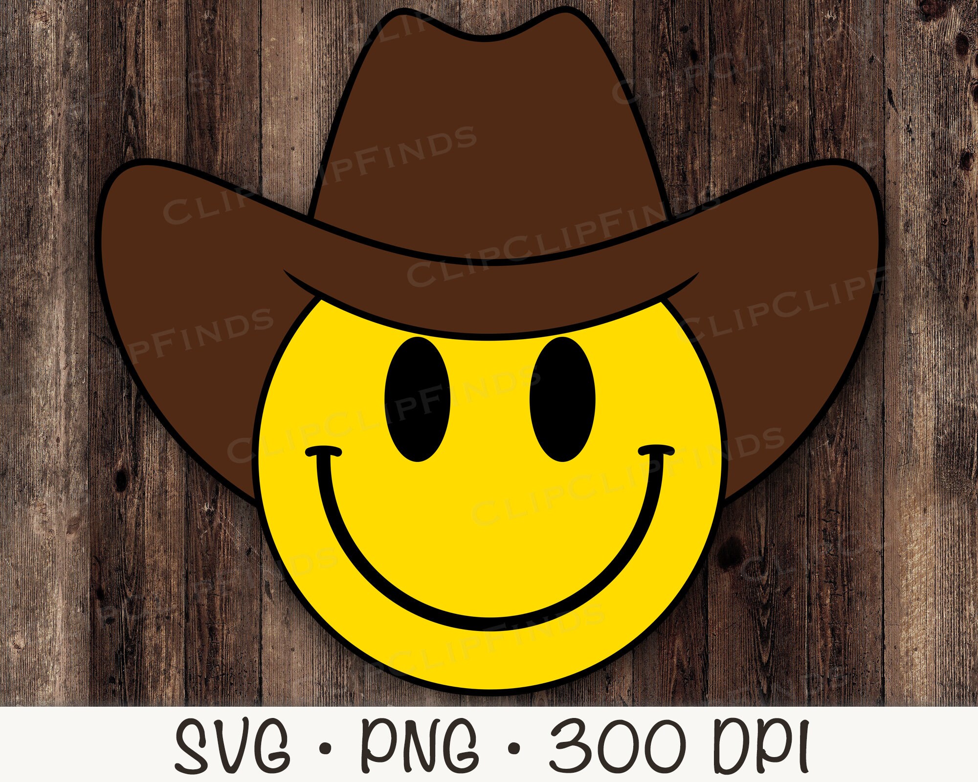 Smiley Face With Cowboy Hat SVG Happy Cowboy SVG Cowboy - Etsy Australia