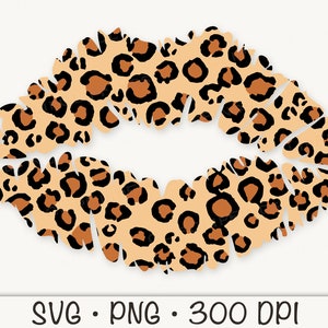 Leopard Lippen, Leopard Kuss Lippen, SVG Vektorschnitt-Datei, PNG transparenter Hintergrund, Clip Art, Sofort Download