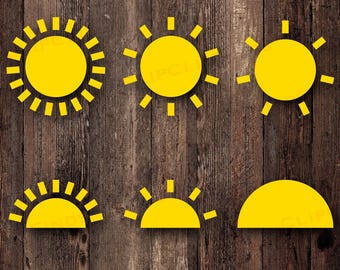 Sunshine, Sun, Sunset, Sunrise, Half Sun, SVG, PNG, Clip Art, Instant Digital Download