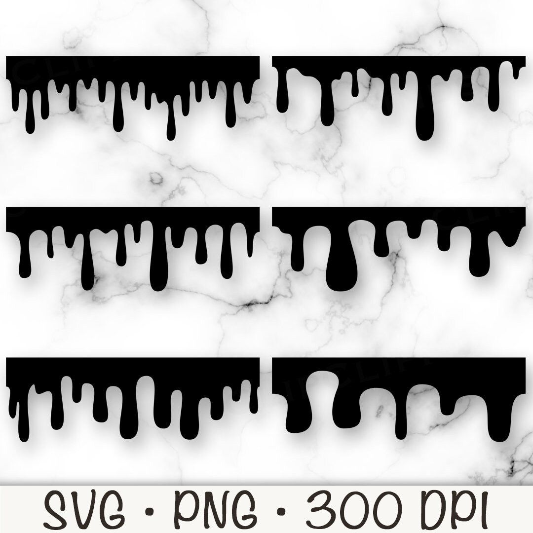 Seamless Paint Drip SVG, Dripping Borders, Paint Drip PNG, Colorful