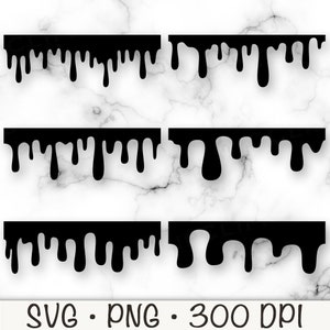 Seamless Paint Drip SVG, Dripping Borders, Paint Drip PNG, Colorful Paint Drip, Honey Drip, Chocolate Drip, Instant Digital Download