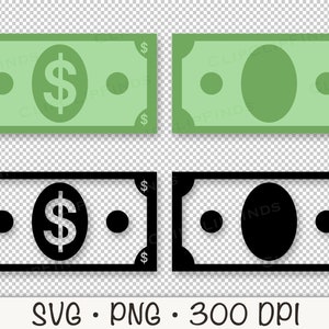 Money, Bill, Cash, Money Outline, Dinero, SVG Vector Cut File and PNG Transparent Background, Clip Art, Instant Digital Download image 5