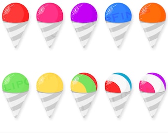 Paquete de conos de nieve, SVG de conos de nieve, PNG de conos de nieve, Clipart de conos de nieve, Verano, Conos de nieve coloridos, Clipart de conos de nieve, Descarga digital