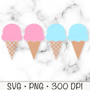 Eistüte SVG, rosa und blaue Eistüten bündeln, Eiscreme, Eiscreme PNG, sofortiger digitaler Download