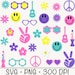 Retro Groovy Clipart, Hippie SVG, Hippie PNG, Flower Power, Happy Face ...